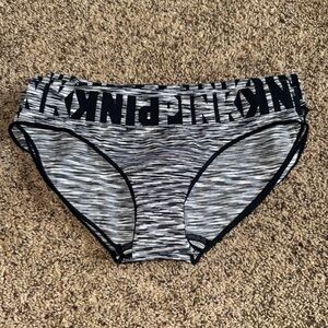 Victoria's Secret PINK Black and Gray super low bikini panty